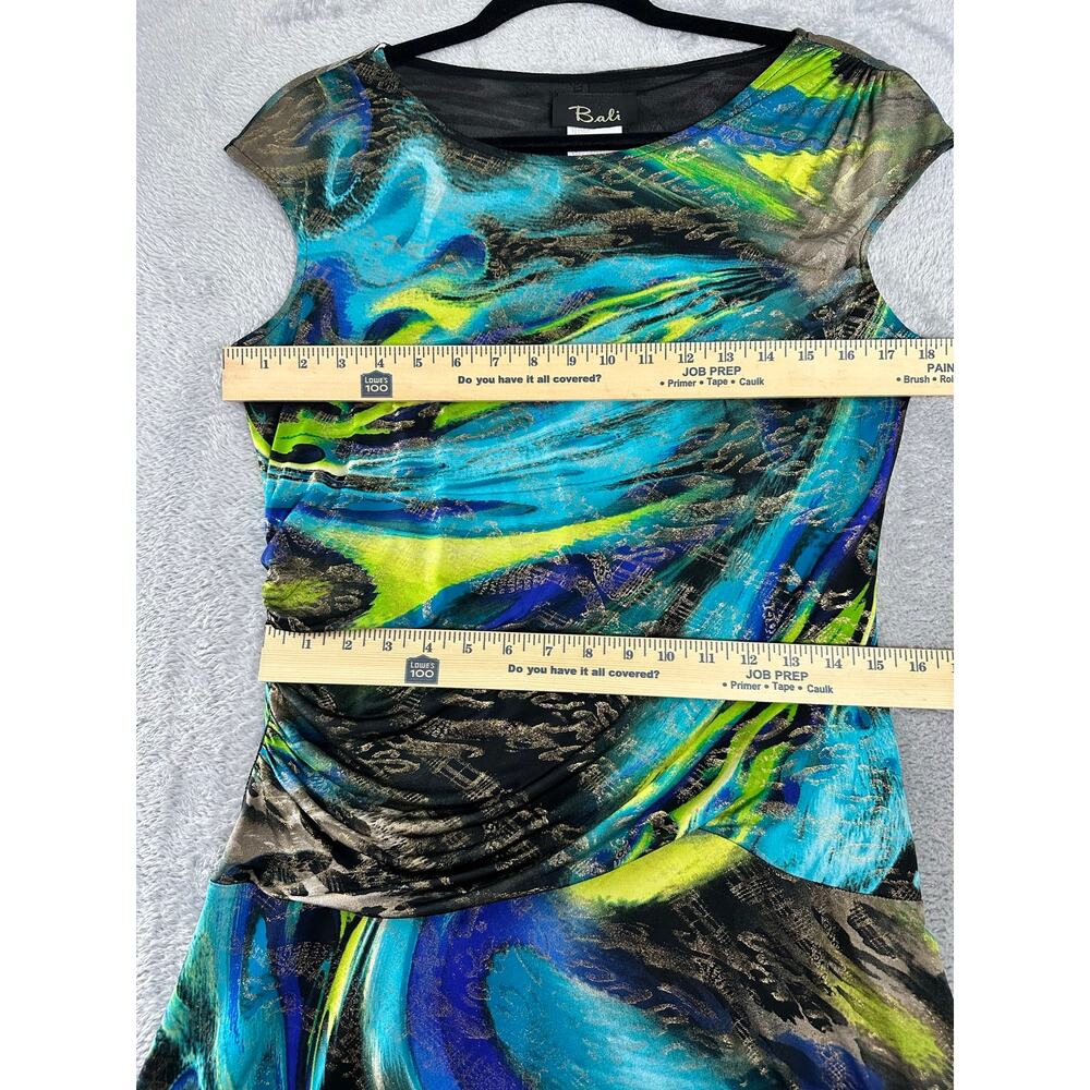 Y2K Vibrant Abstract Animal Print Midi Swing Dress Cap Sleeves Indie Sleaze 12 - Picture 4 of 8